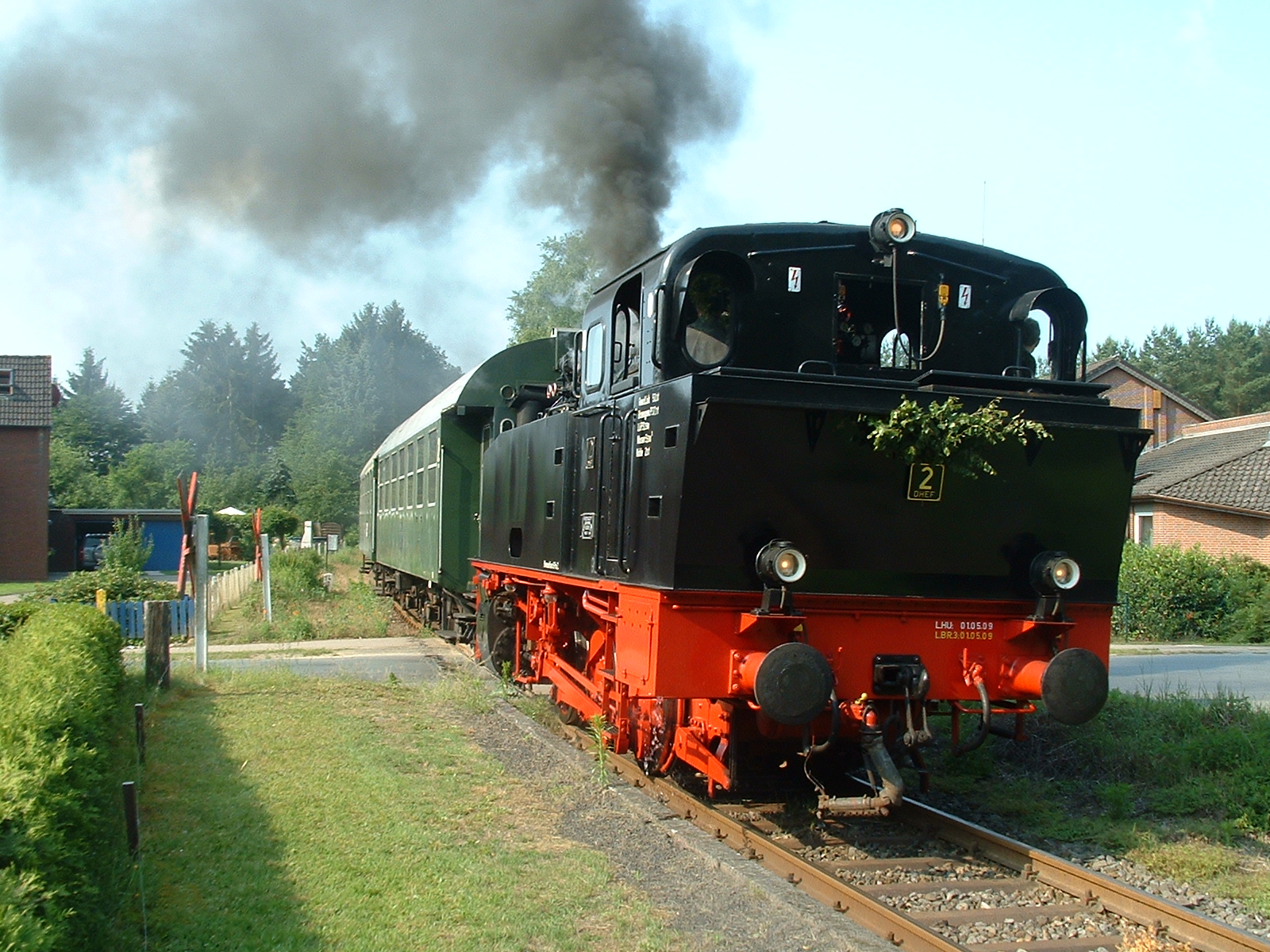 Die Fahrtstrecke von Jan Harpstedt - Bahnübergang am Bahnhof Kirchseelte