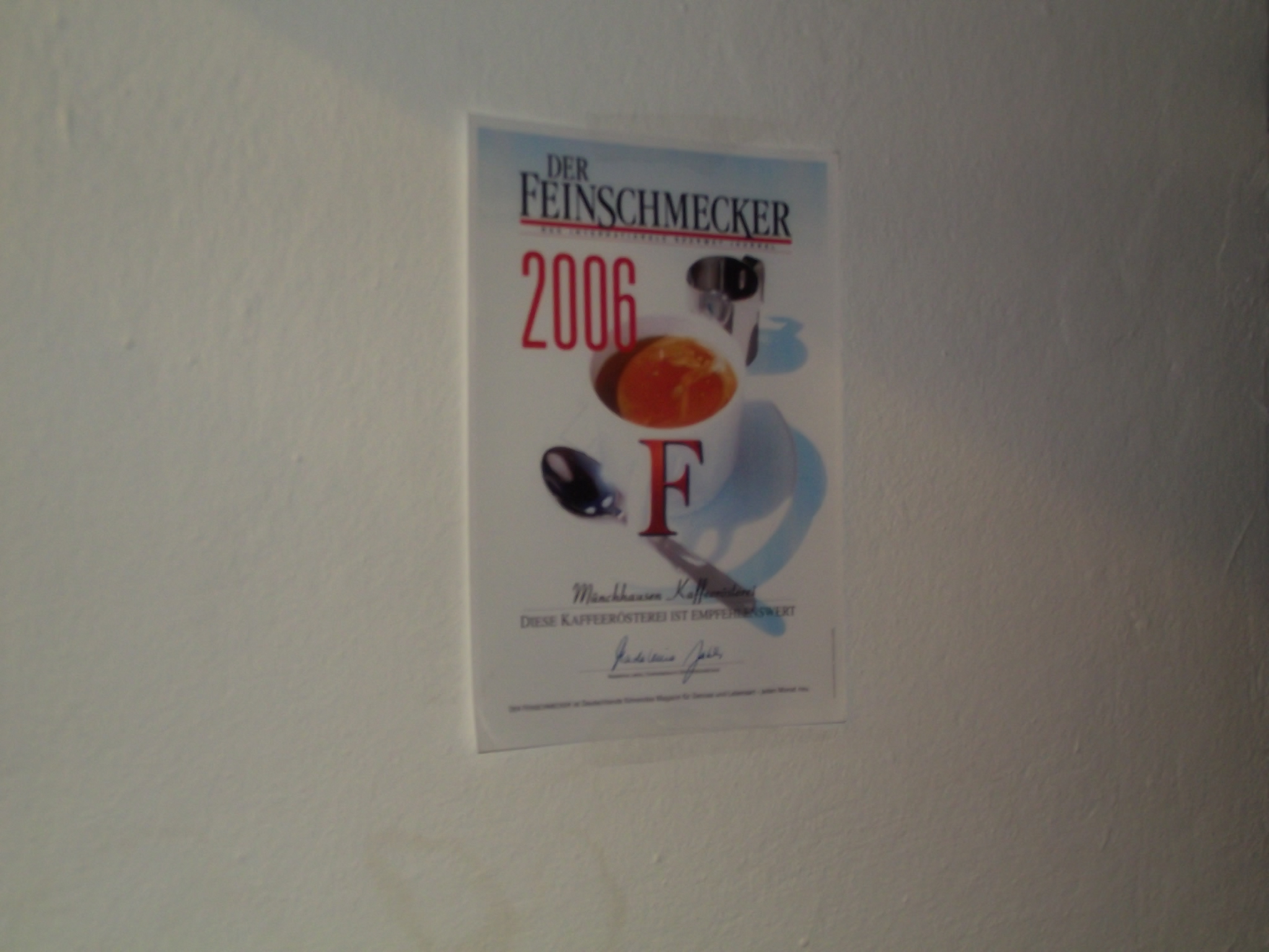 Kaffeerösterei Münchhausen in Bremen - ausgezeichnet vom Feinschmecker 2006