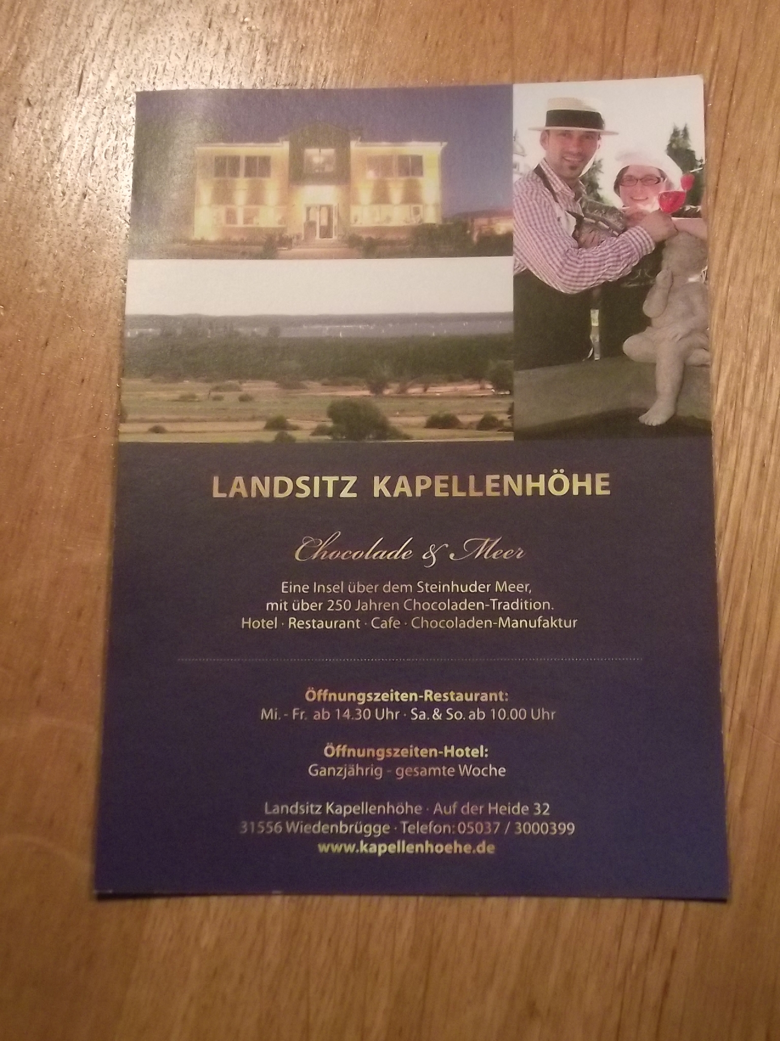 Flyer vom Landsitz Kapellenhöhe in Wiedenbrügge