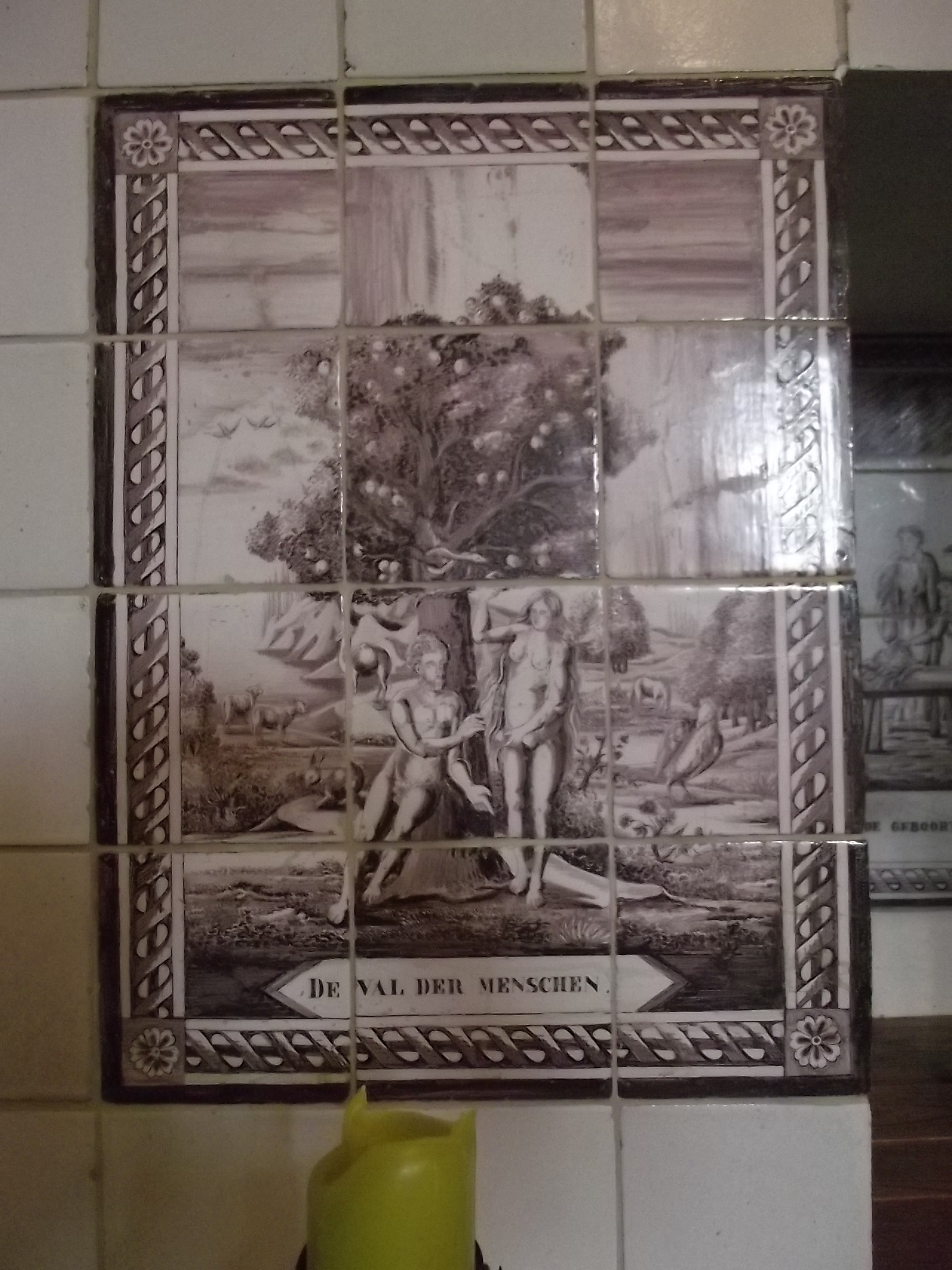 Biblisches Fliesenbild der königlichen Makkumer Fliesenfabrik Koninklijke Tichelaar Makkum