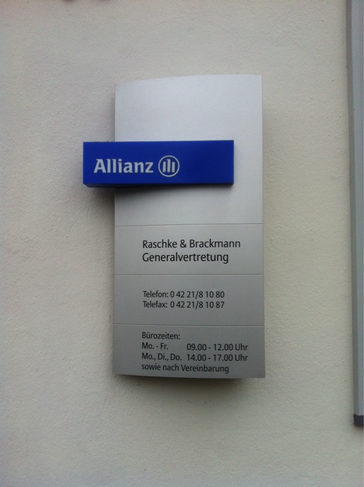 Bild 2 Allianz Versicherung Raschke u. Brackmann Inh. Jens-Martin Raschke und Jürgen Brackmann Generalvertretung in Delmenhorst