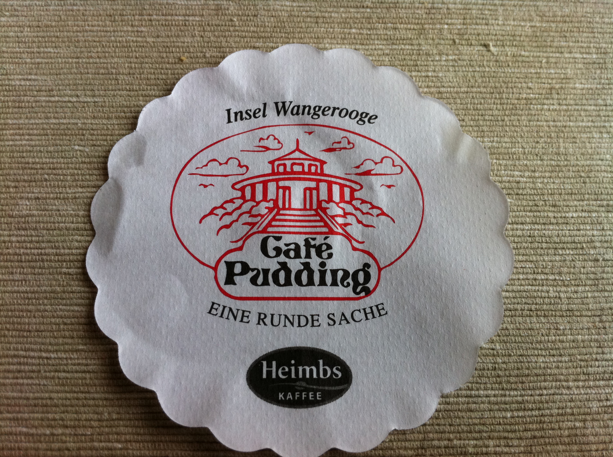 Kaffeetassendeckchen vom Cafe Pudding in Wangerooge