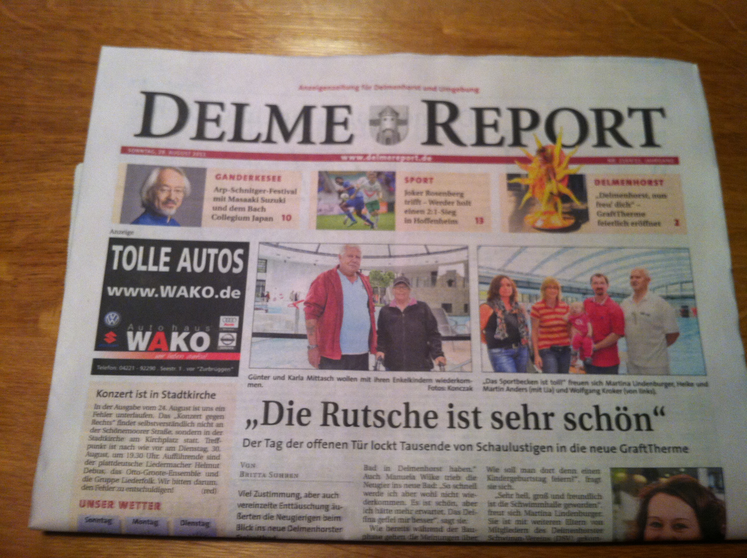 Delme Report vom Sonntag - Bericht über die Graft Therme in Delmenhorst