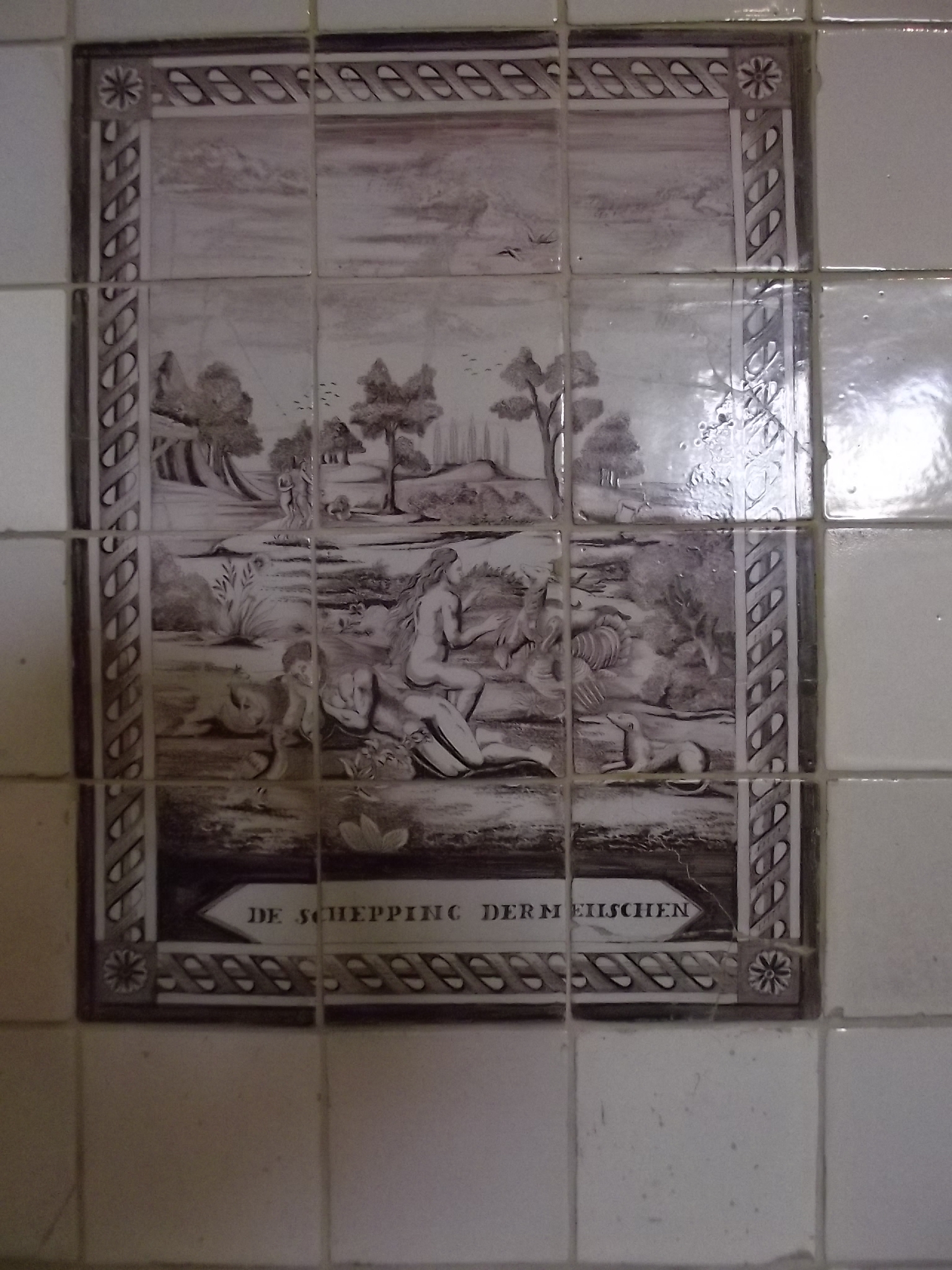 Biblisches Fliesenbild der königlichen Makkumer Fliesenfabrik Koninklijke Tichelaar Makkum