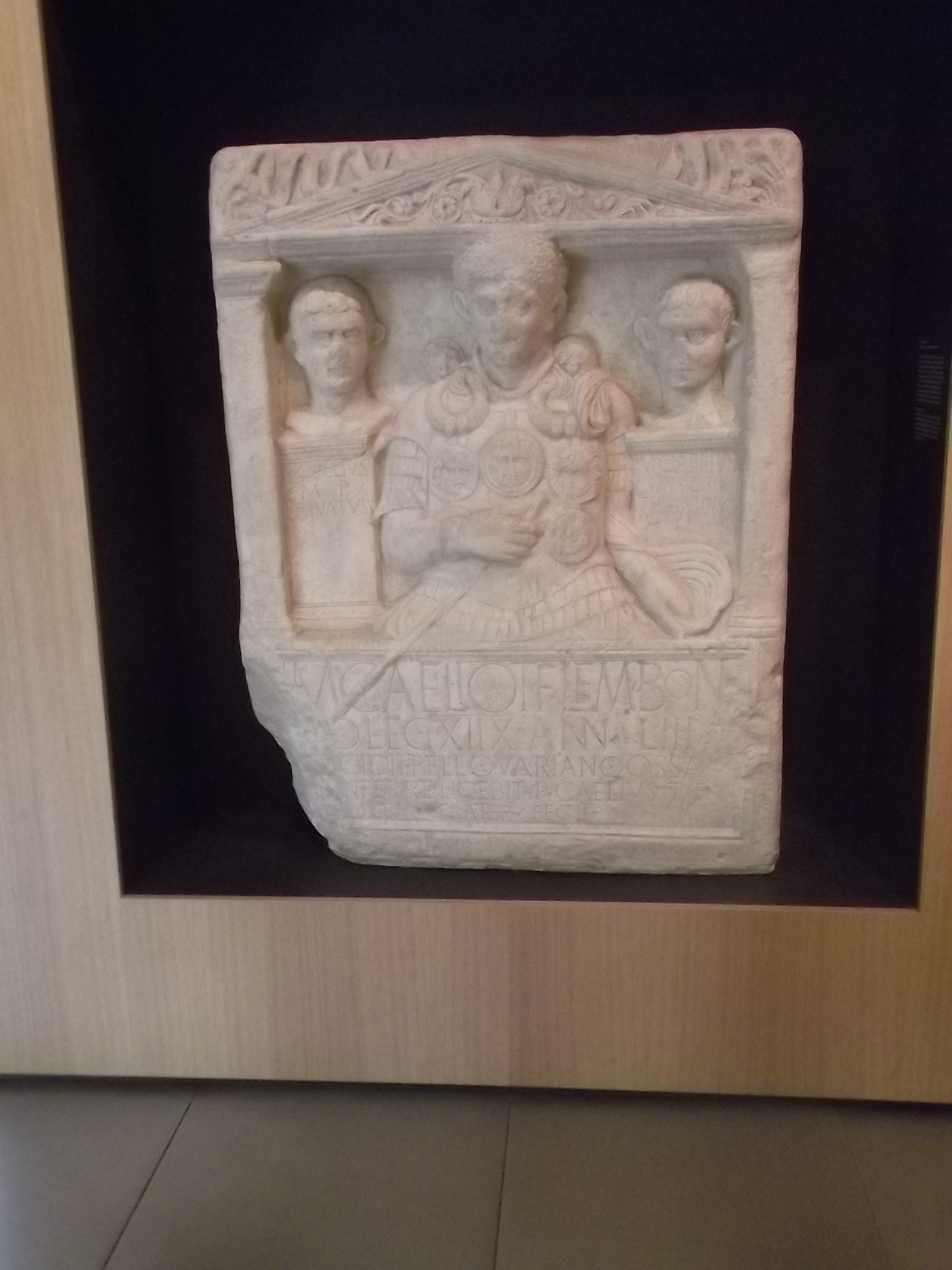 Gedenkstein von Marcus Caelius, gefallen in Kalkriese, gefunden zwischen Xanten und Birten am Fürstenberg