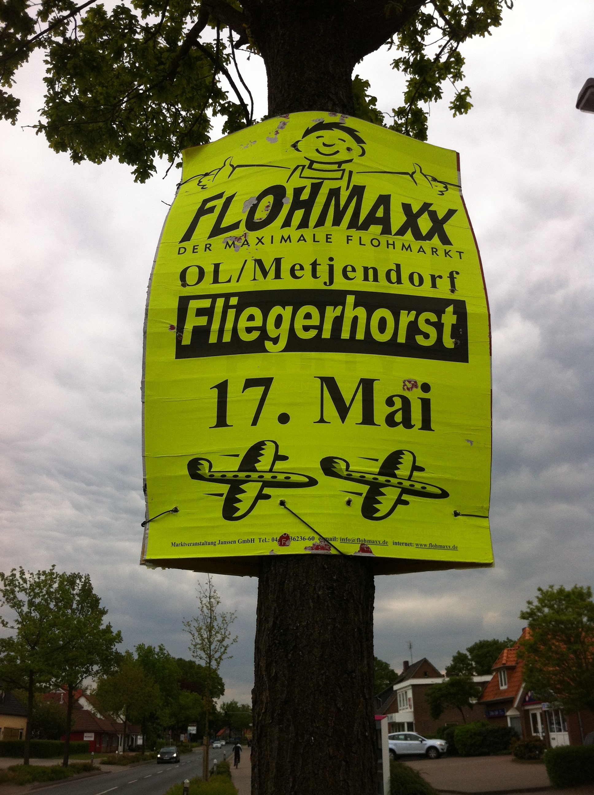 Werbeplakat für den Flohmarkt in Metjendorf bei Oldenburg