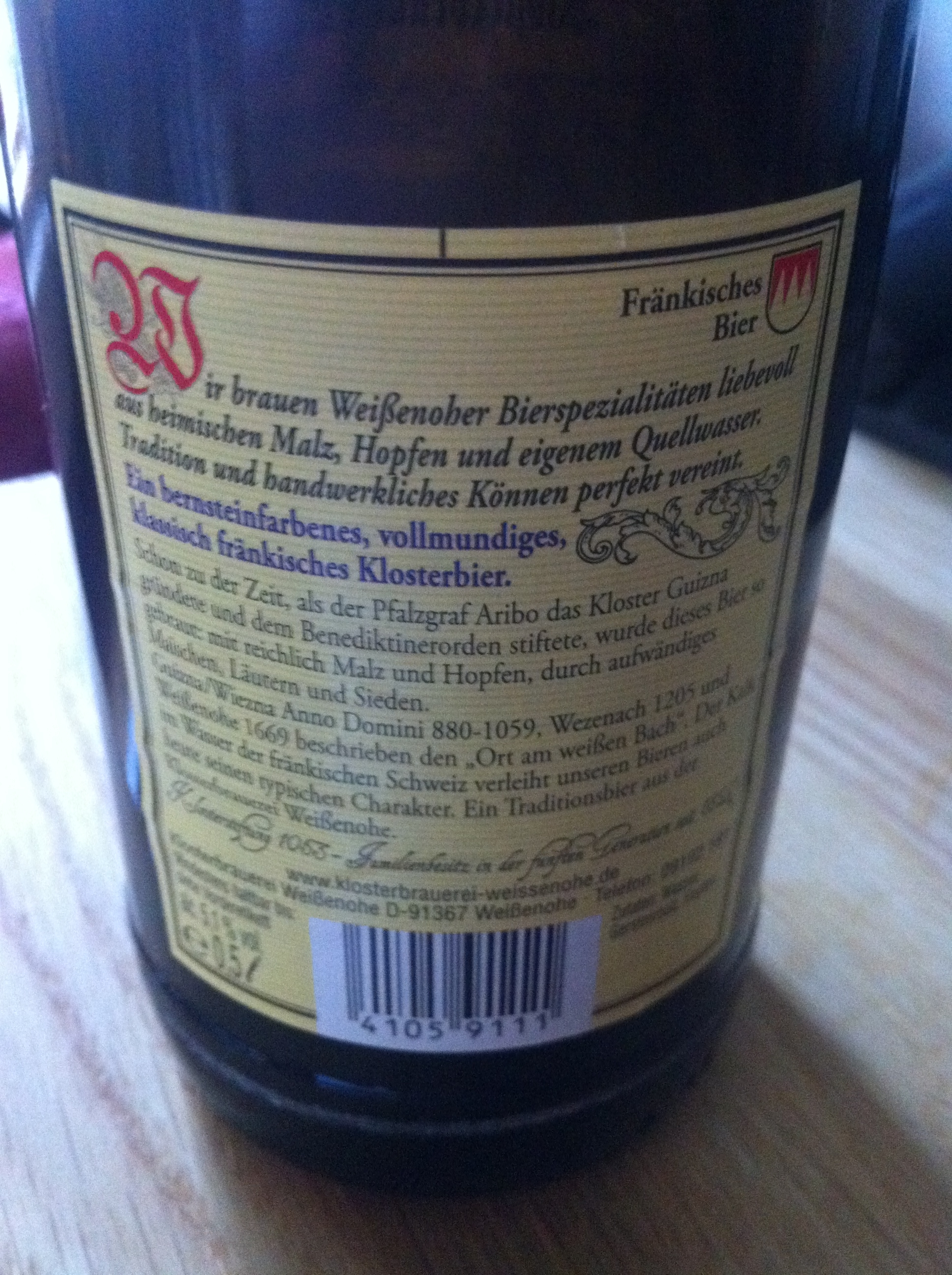 Altfränkisches Klosterbier aus Weißenohe - Viele Infos zur alten Brauerei