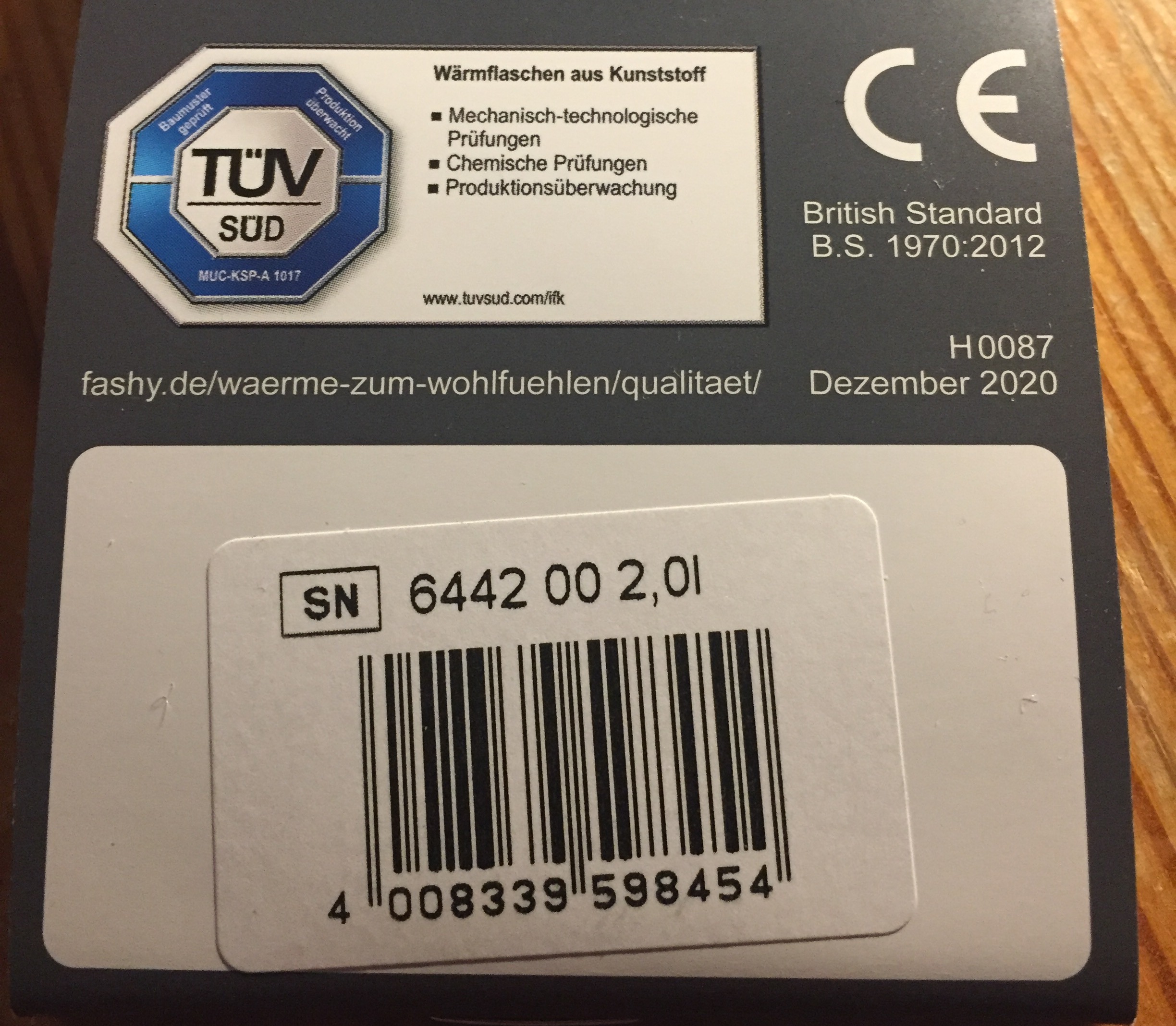 TÜV geprüfte Wärmflasche