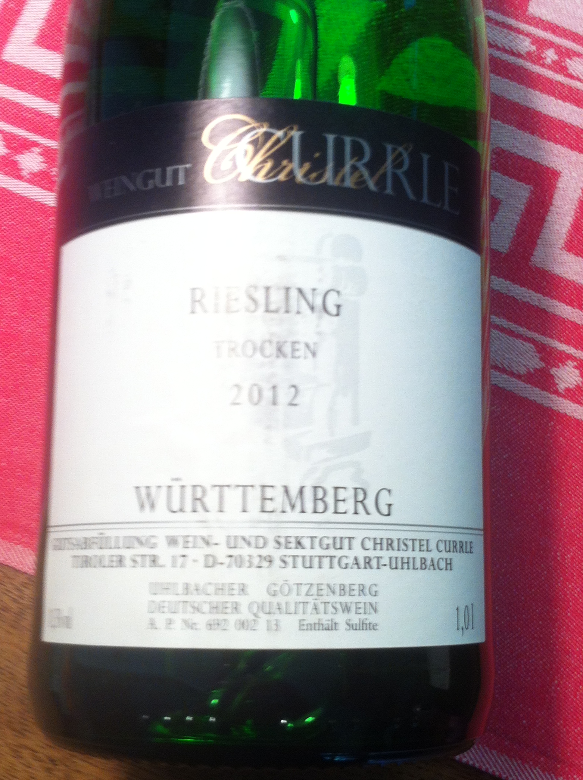 2012er Riesling trocken