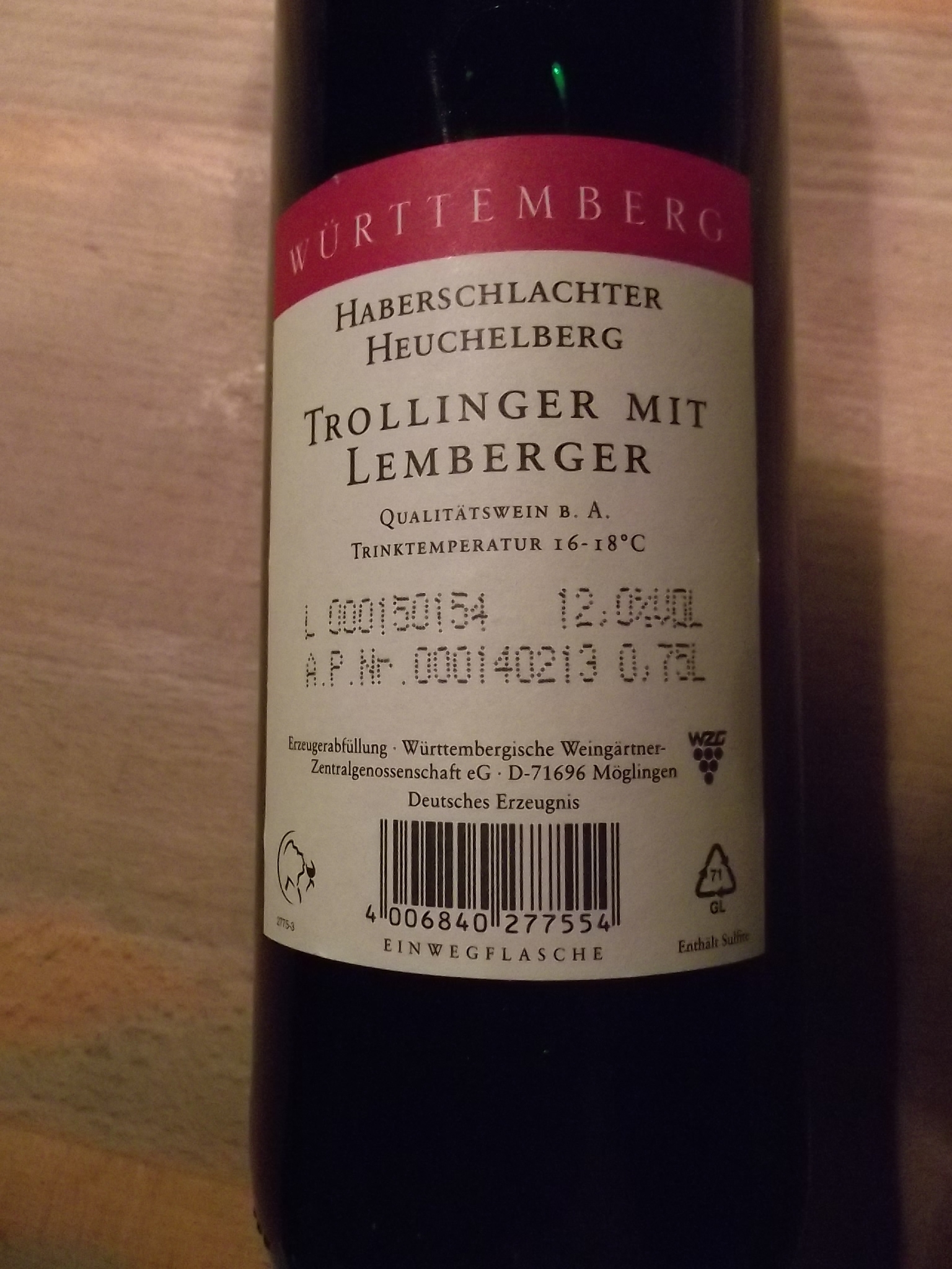 Württemberger Rotwein aus Haberschlacht