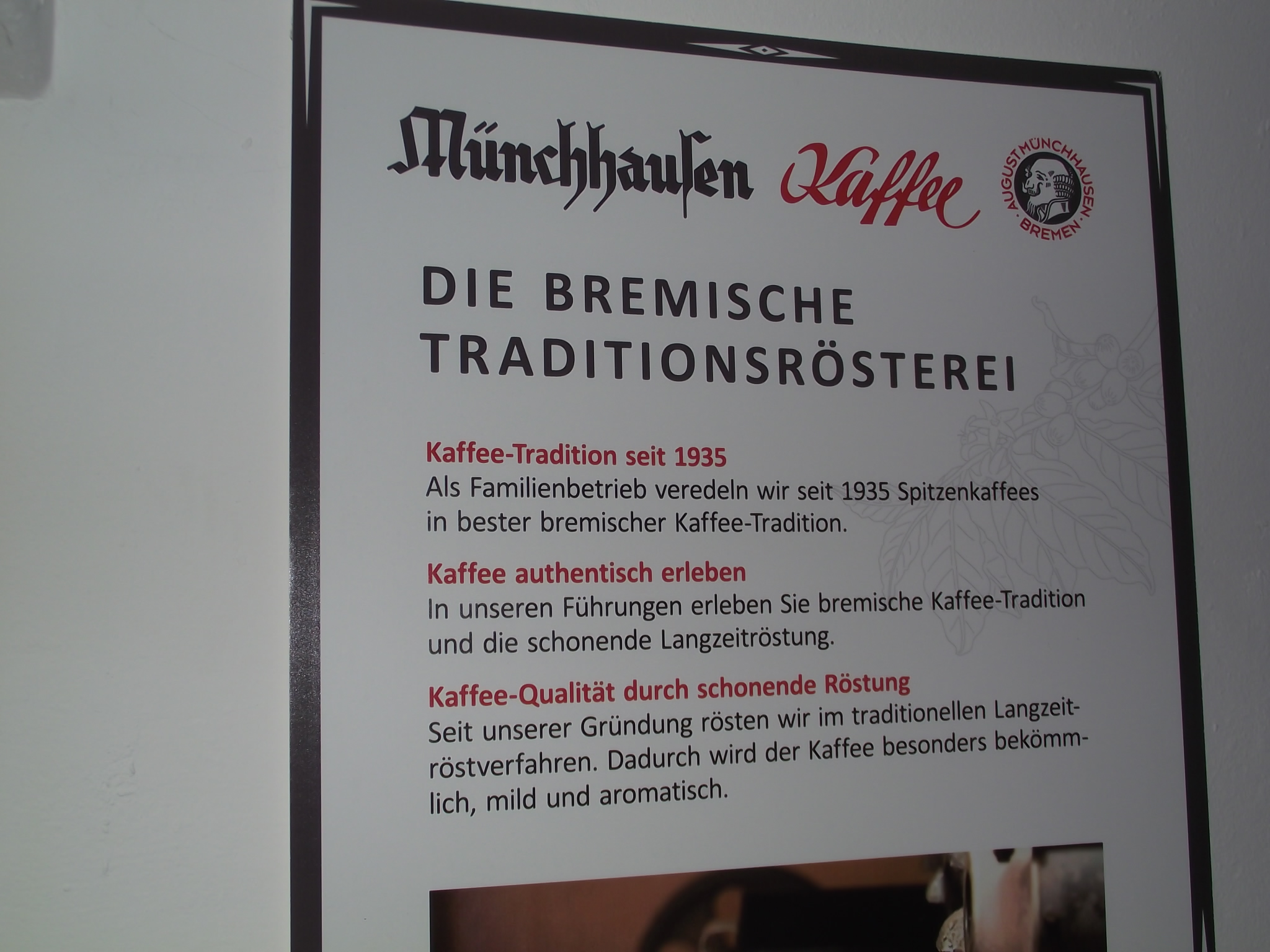 Infotafel zur Rösterei Münchhausen am Tag des Kaffee - 30.9.2011