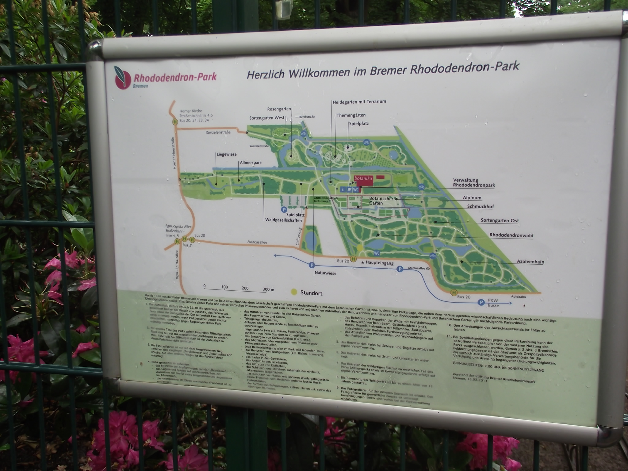Rhododendron-Park Bremen - Übersichtsplan