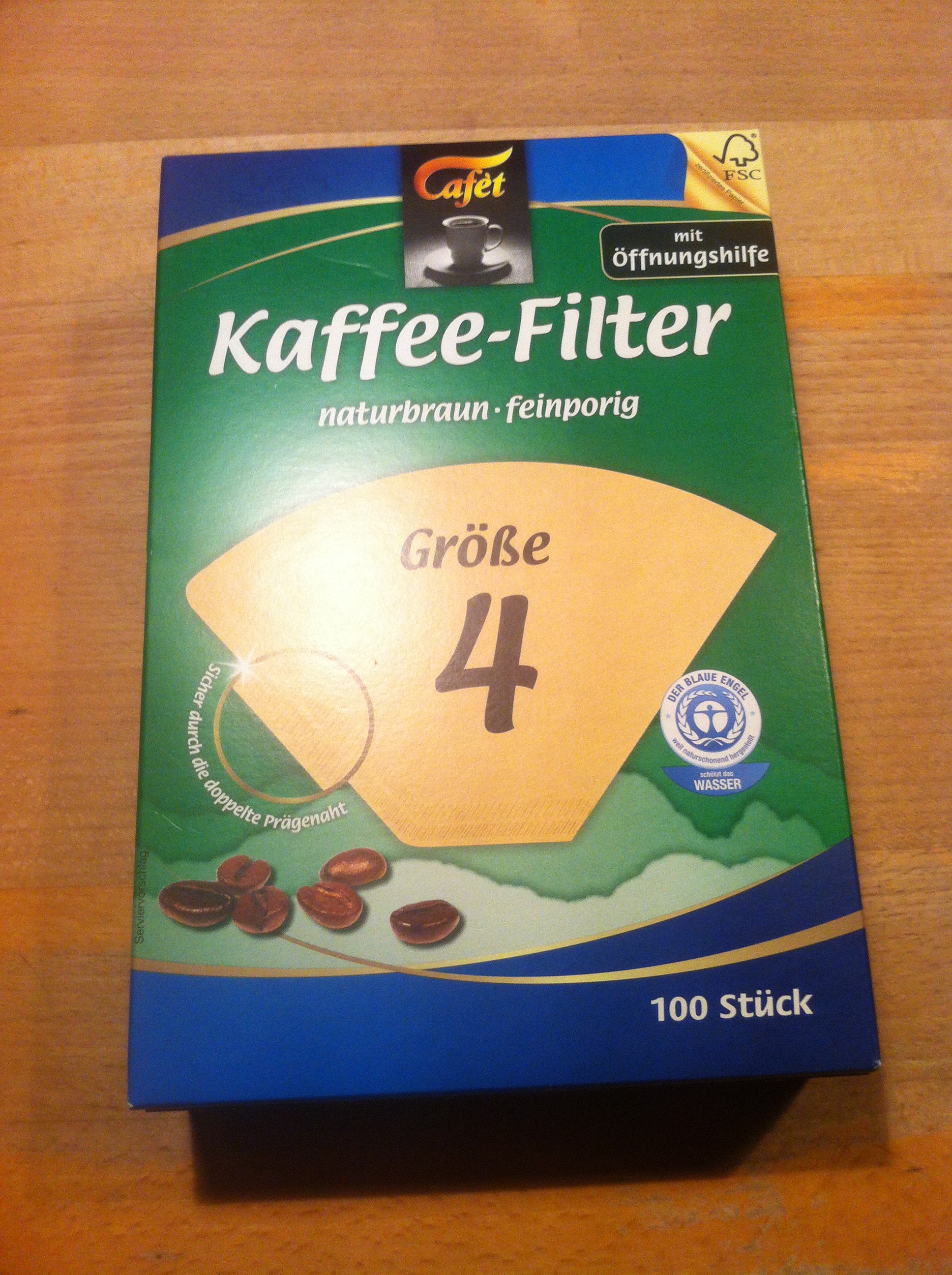 Kaffee Filter von Netto mit dem blauen Engel drauf - 0,45 € kosten 100 Stück