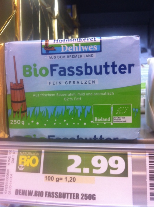 Bio Fassbutter 2,99€