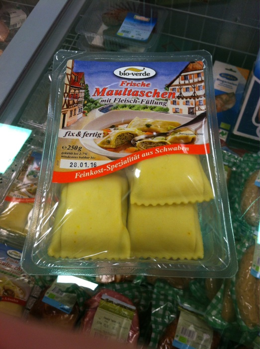 Bio Maultaschen, da ist mir gerade nach :-)