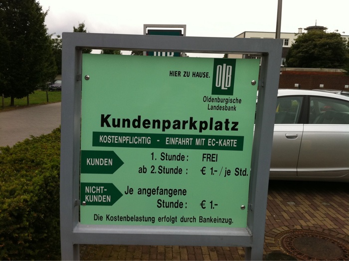 Kundeninfo zum OLB Parkplatz in Nordhorn