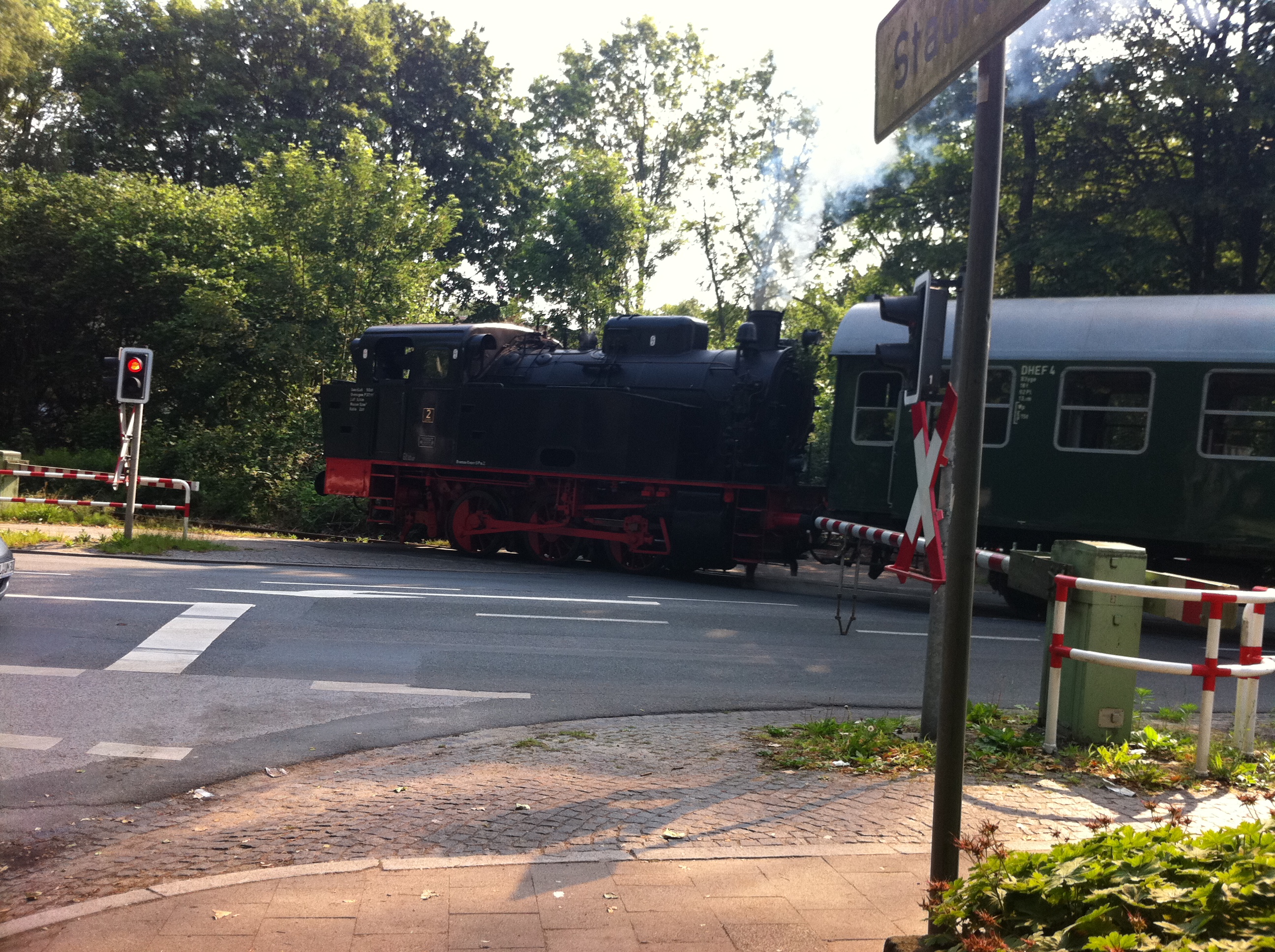 Die Fahrtstrecke von Jan Harpstedt - am Bahnhof Hasporterdamm in Delmenhorst