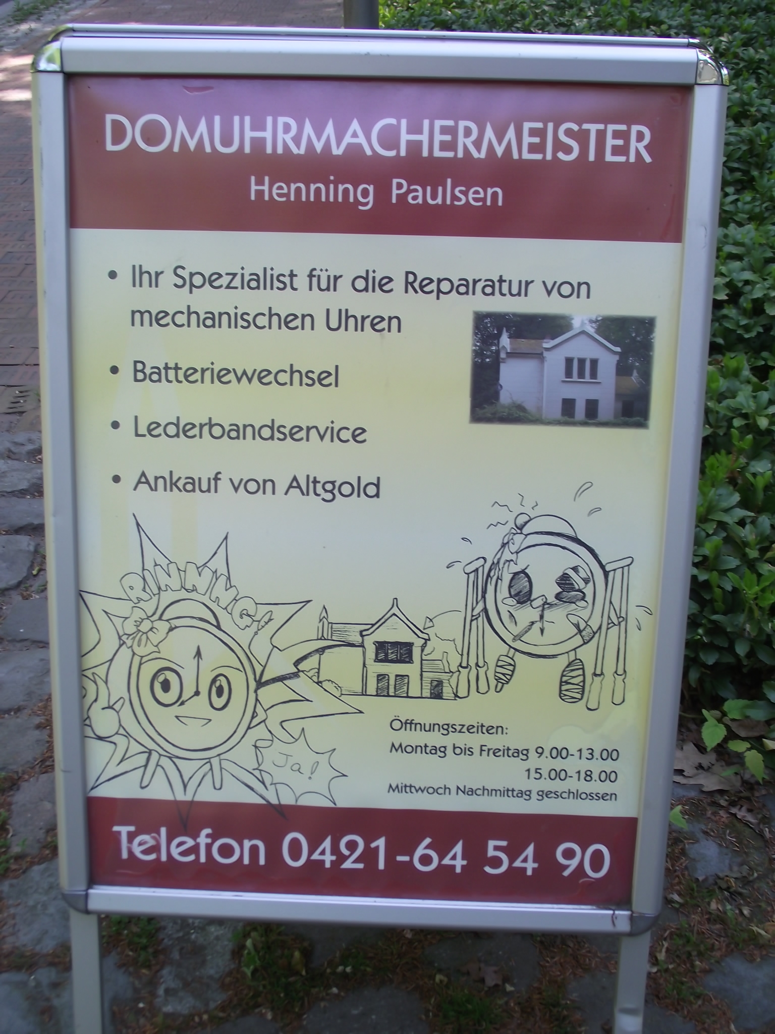 Der Domuhrmachermeister am Knoops Park  im westlichen Pförtnerhaus