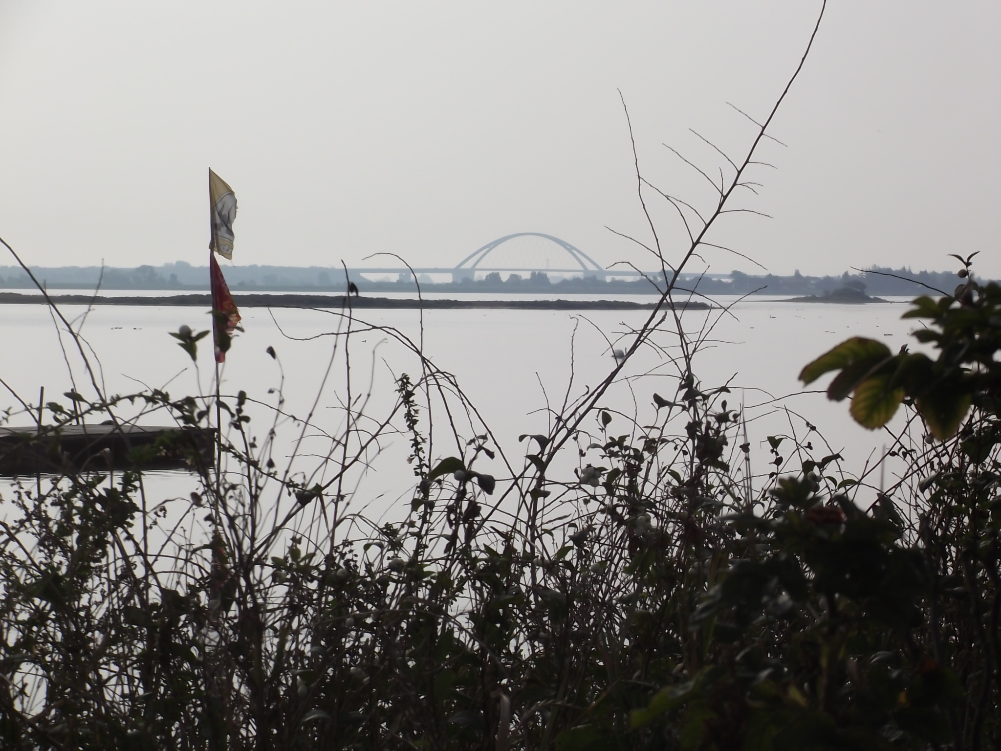 Vom Segler-Verein-Lemkenhafen kann man die Fehmarnsundbrücke sehen