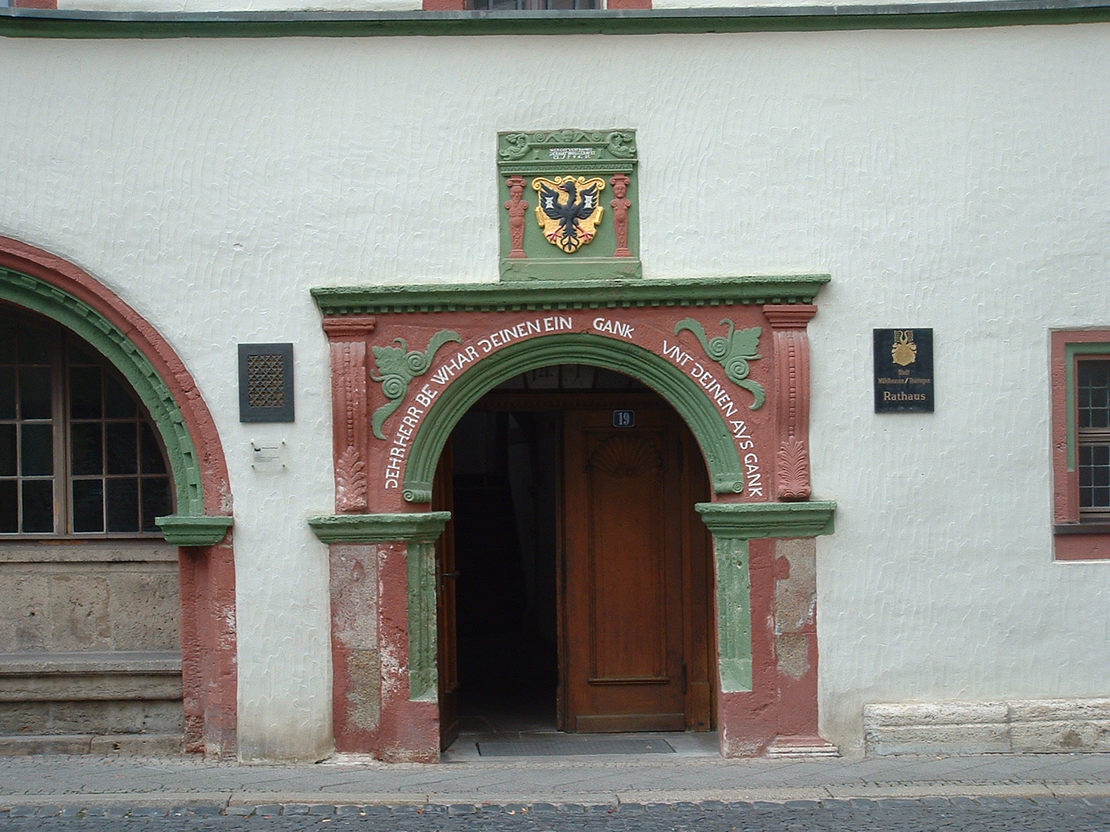 Eingang vom Rathaus Mühlhausen/Thüringen