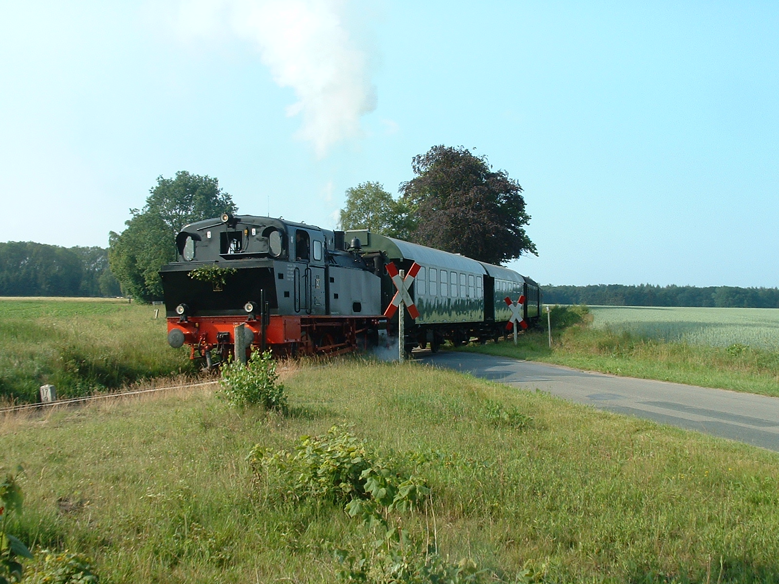 Die Fahrtstrecke von Jan Harpstedt - Bahnübergang am Bahnhof Gr. Ippener