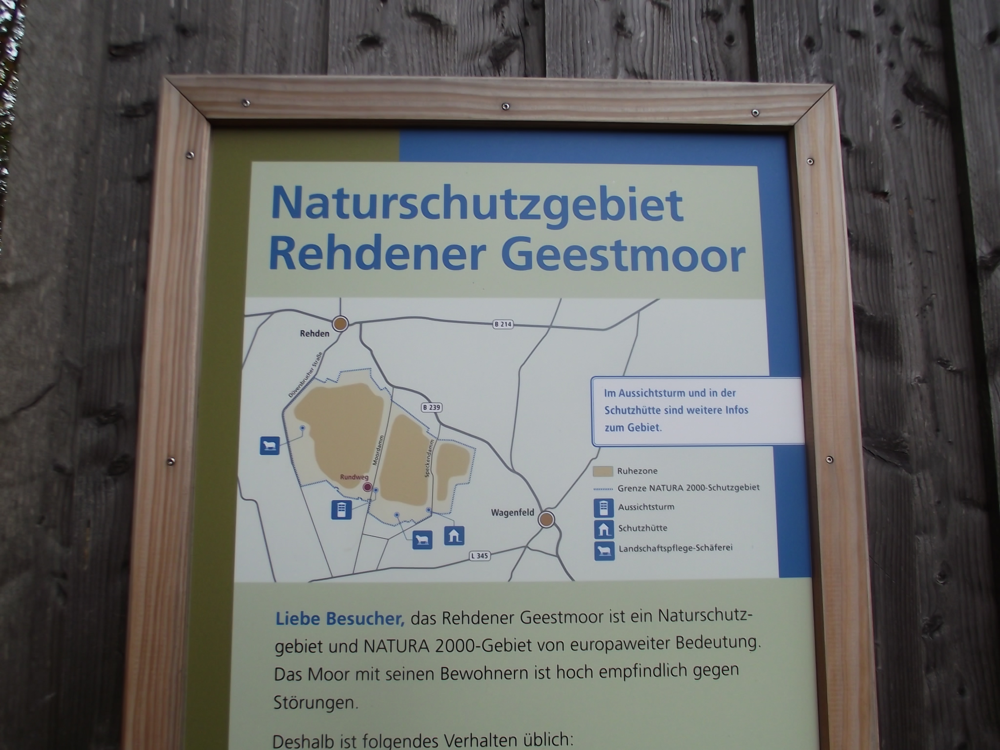 Am Beobachtungsturm 20 im Rehdener Geestmoor - Infotafel vom BUND