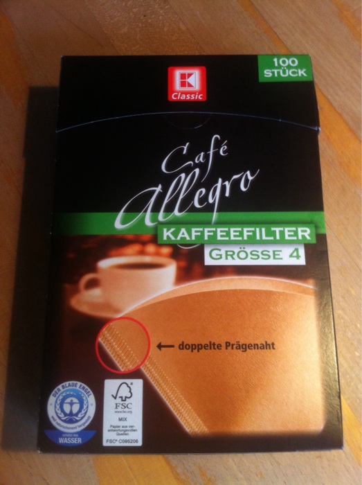 Kaffee Filter von Kaufland, 0,45€ 100 Stück
