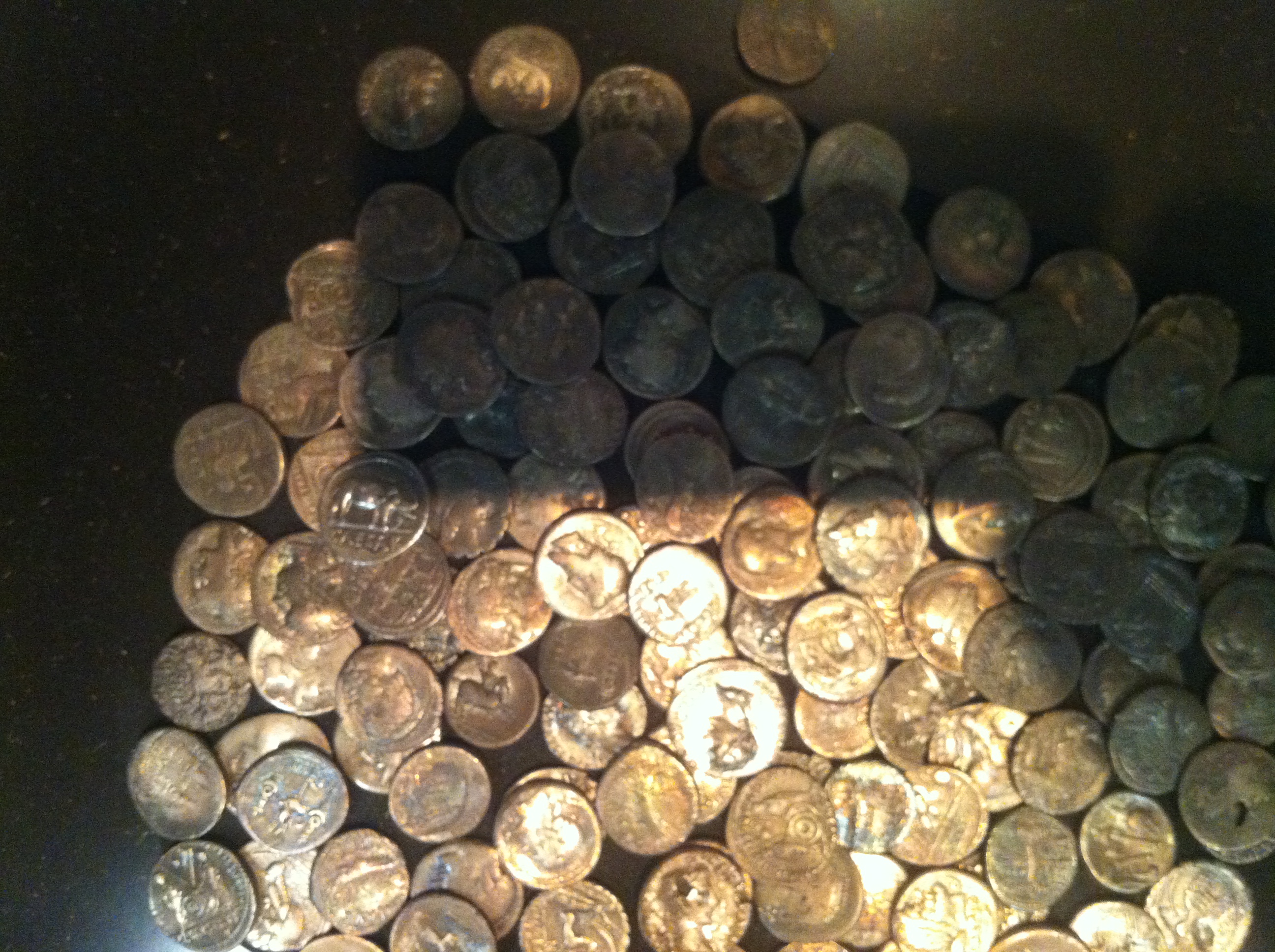 Münzen vom Fundort in Kalkriese