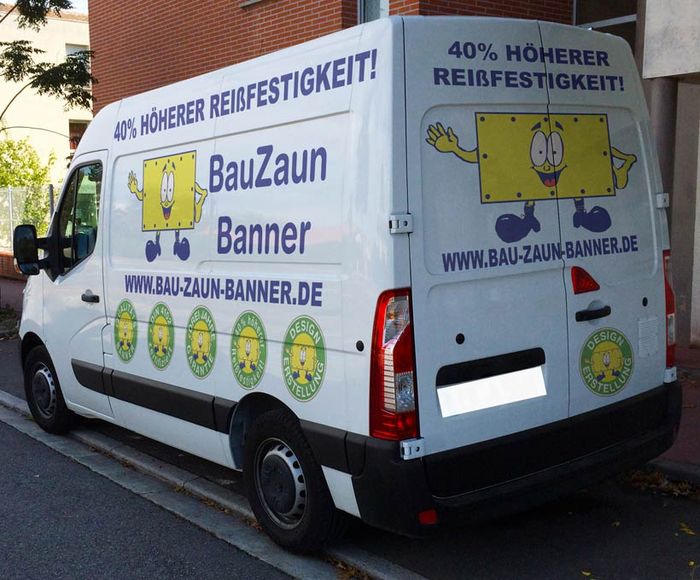 Firmenwagen - Werbebanner, Banner, Gerüstbanner, Zaunbanner, Bauzaunbanner, Schilder günstig bedrucken