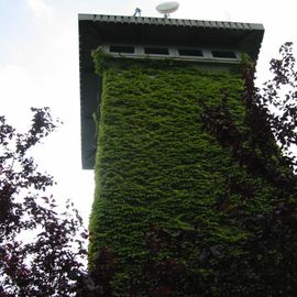 Der bewohnte Tower mit Übersicht über das Gelände