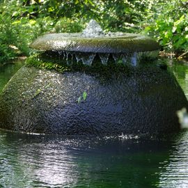 Sprudelnder Brunnen im Teich 