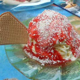 Spagetti - Eis, ebenfalls eine gute Portion. 