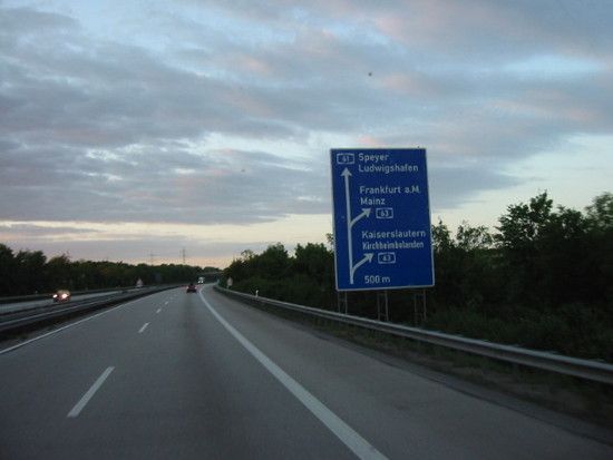 Über die A61 zur A5, Richtung Basel