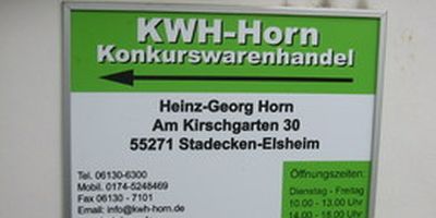 Konkurswarenhandel KWH Horn in Stadecken-Elsheim