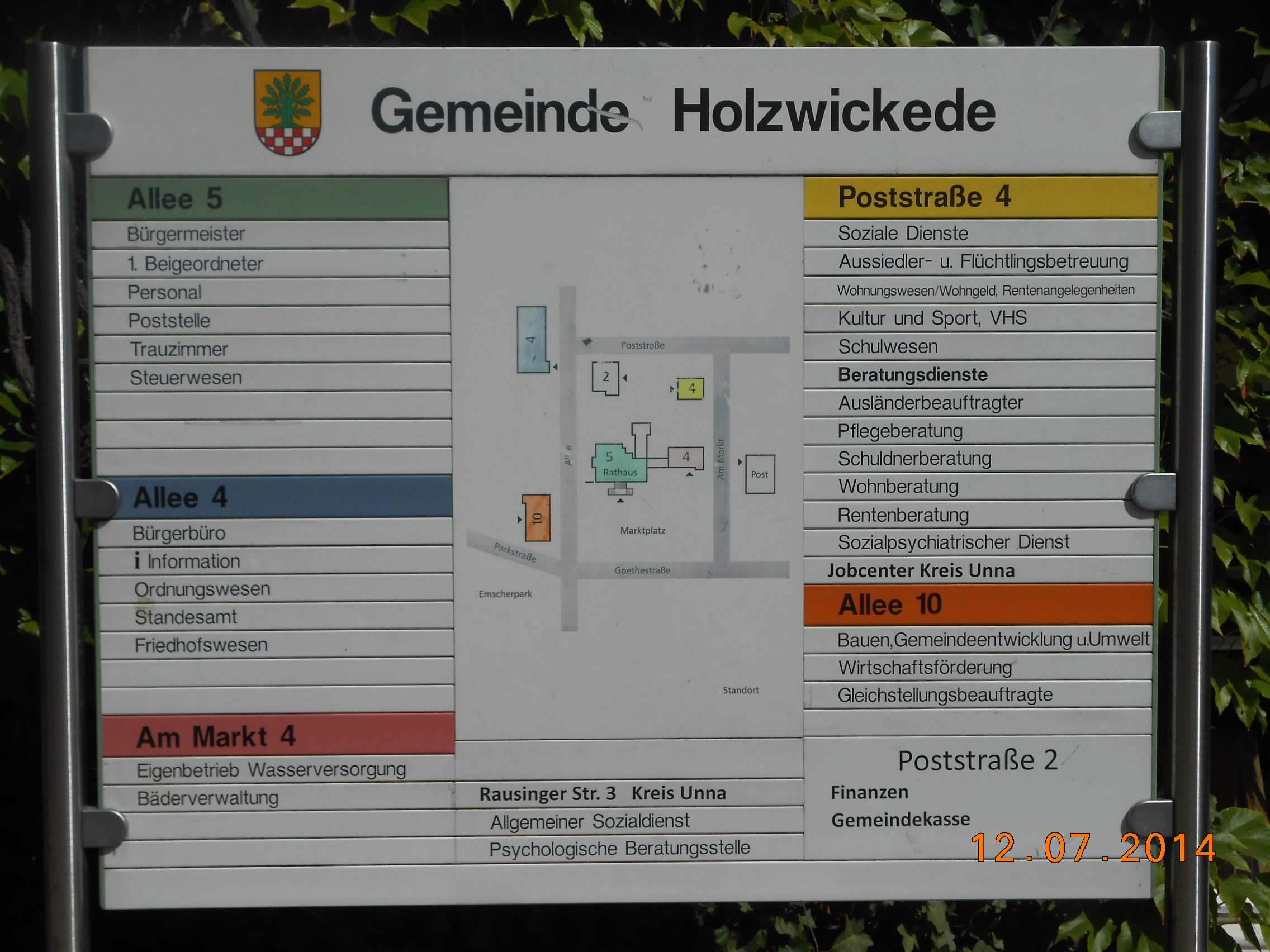 Infotafel der Gemeinde Holzwickede