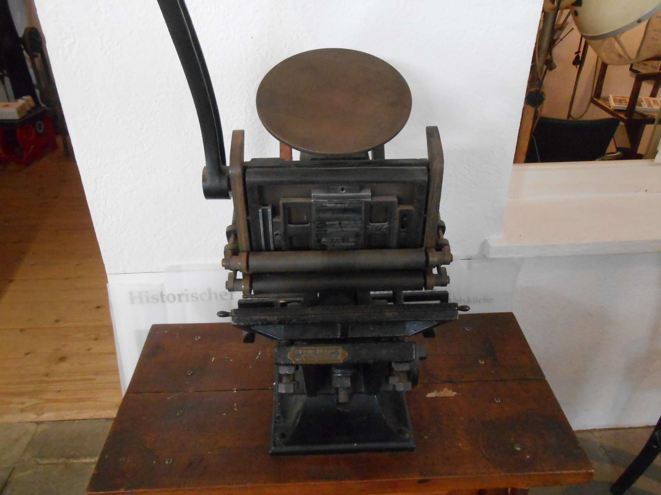 Eine alte Handdruckerpresse
