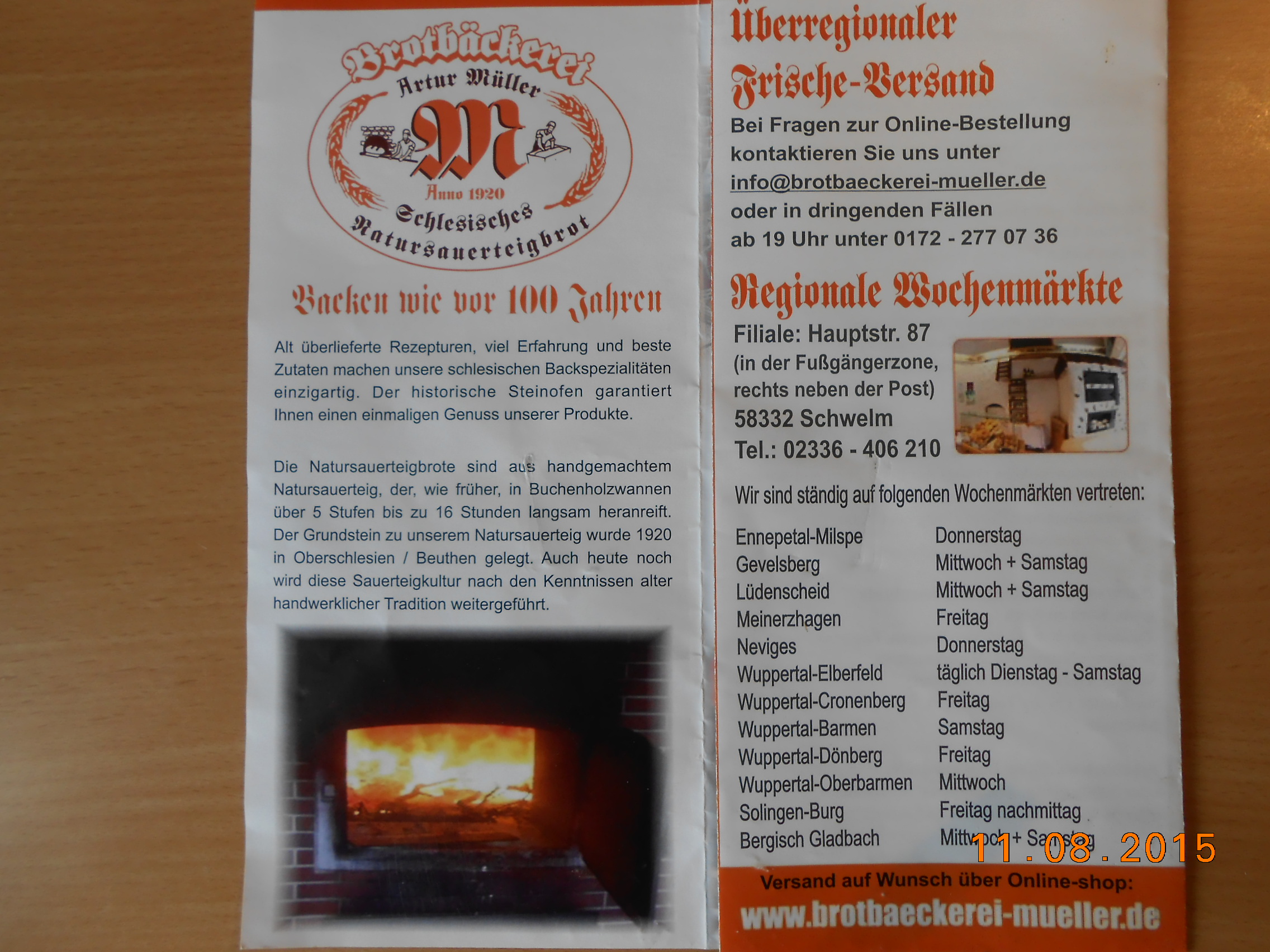 Info wo die Wochenmärkte stattfinden