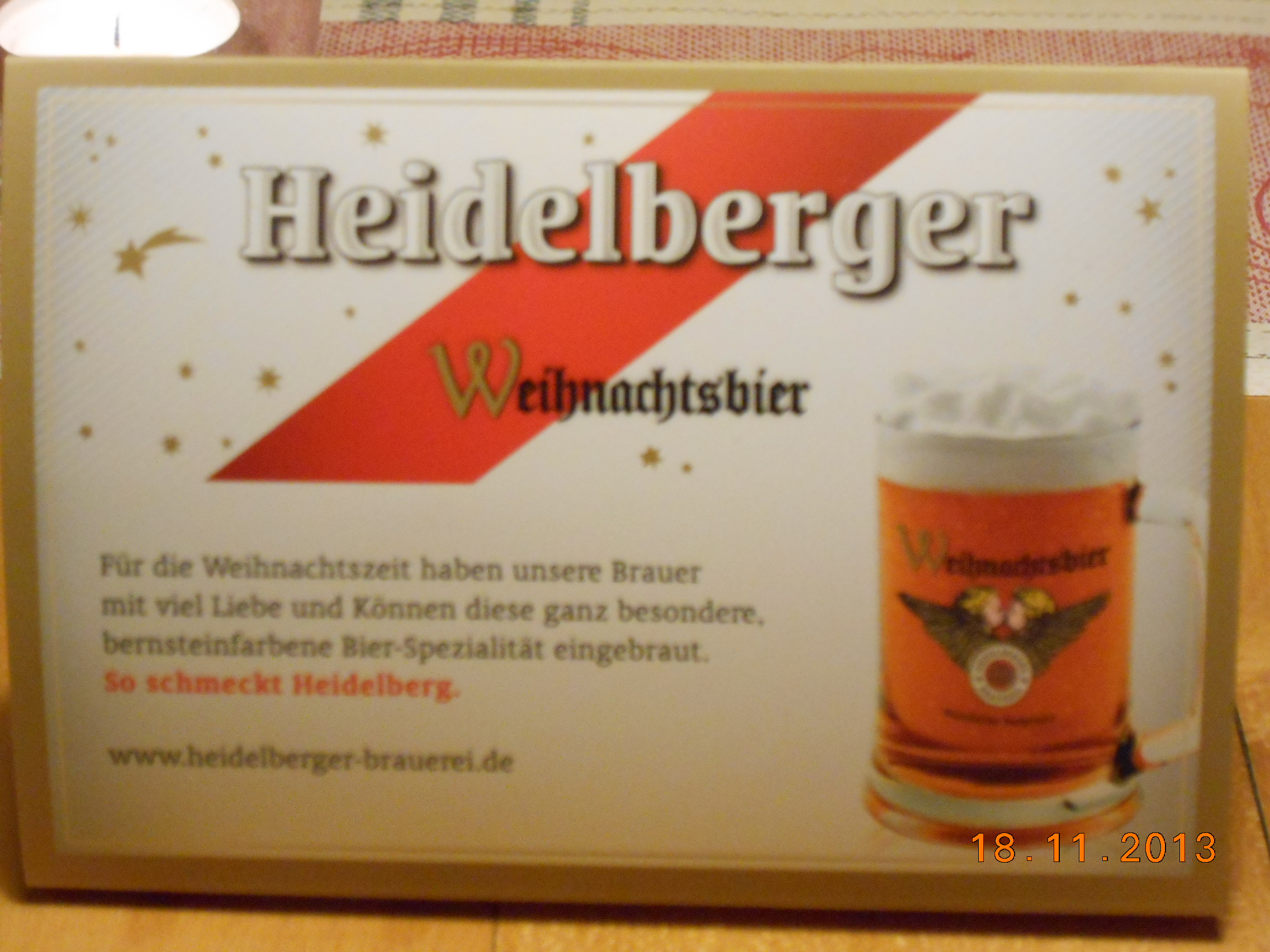 Das leckere Heidelberger Weihnachtsbier