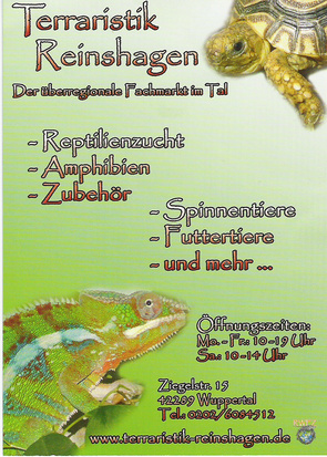 Flyer vor dem Umzug, nun in einem wesentlich größeren Geschäft