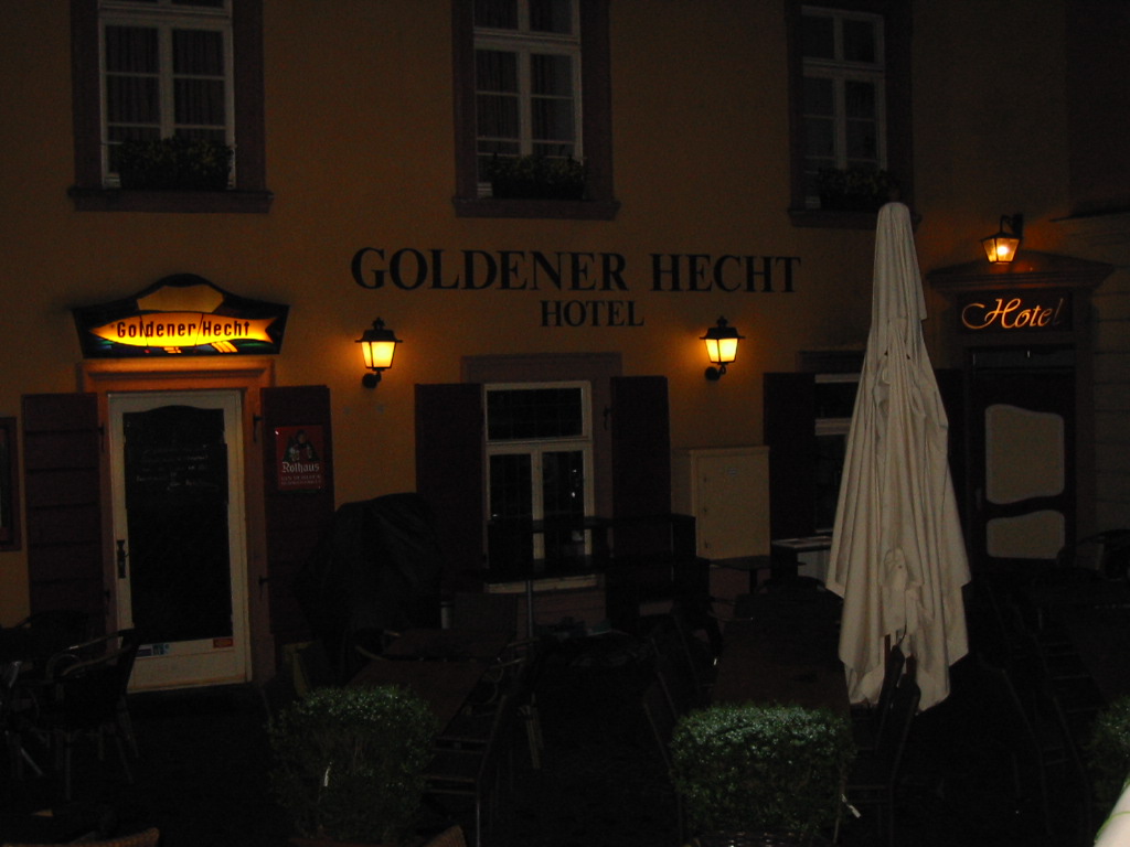 Hotel Goldener Hecht bei Nacht