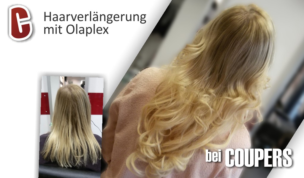 Werden Haarverlängerungen mit Olaplex behandelt, bekommen die Strähnen neue Sprungkraft und strahlende Farben.