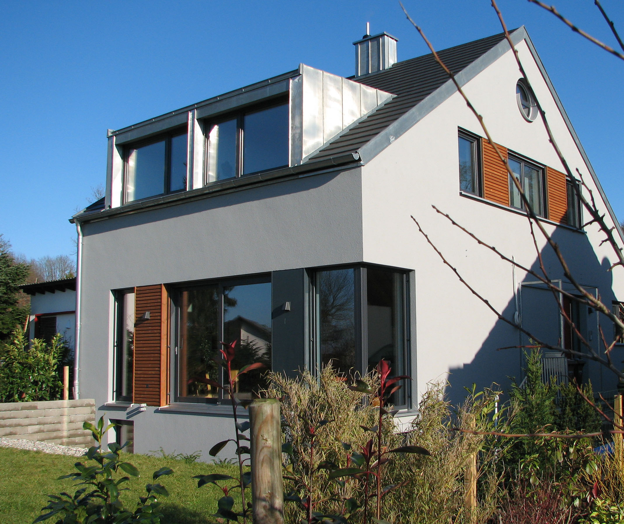 Neubau Wohnhaus Aschaffenburg / Ansicht Gartenseite
