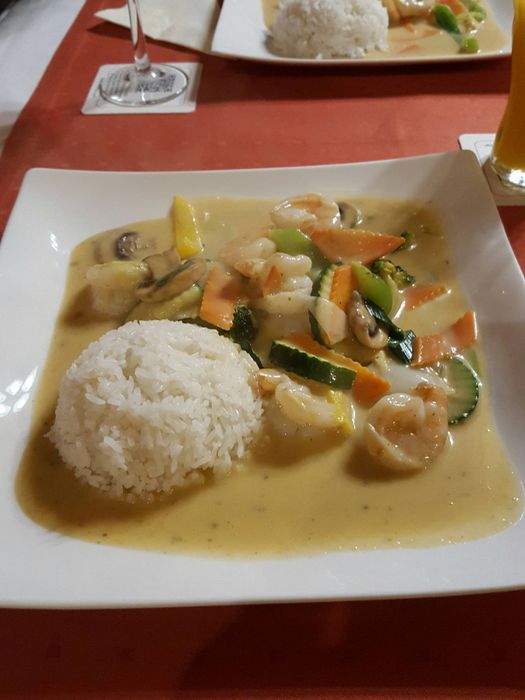 Thai-Curry mit Scampis