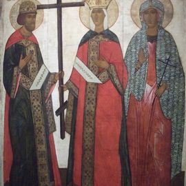 Hl. Konstantin, Hl. Helena und Hl. Agathe Russland 16. Jahrhundert