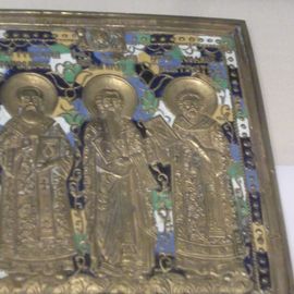 3 Patriarchen Metallikone russisch 19. Jahrhundert 
