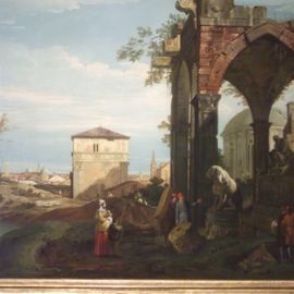 Giovanni Antonio Canal gen. Canaletto Capriccio mit römischen Ruinen und Paduaner Motiven