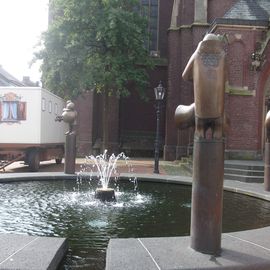 Dülkener Marktbrunnen - Die vier Winde von Kurt Sandweg am Alten Markt in Viersen