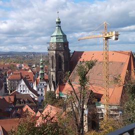 Die "Altstadt" von Pirna mit der Marienkirche vom Schlossberg aus