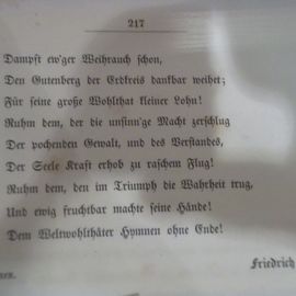 (Auszug) von Engels Gedicht über die Druckkunst: das ist die letzte Strophe! 