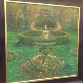Heinrich Vogeler (1872-1942) Blumenbeete im Garten des Künstlers 1906